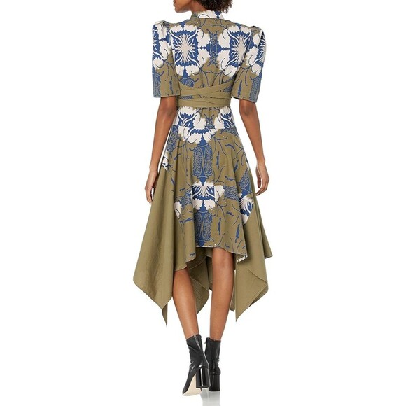 Making The Cut Womens Shirt Dress Green Winning Look Garys Self Tie Midi Medium - Picture 5 of 10